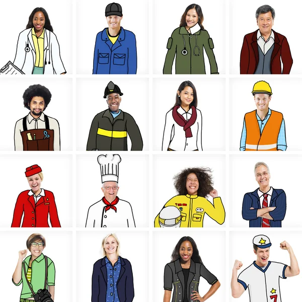 Personas diversas en la ocupación profesional — Foto de Stock