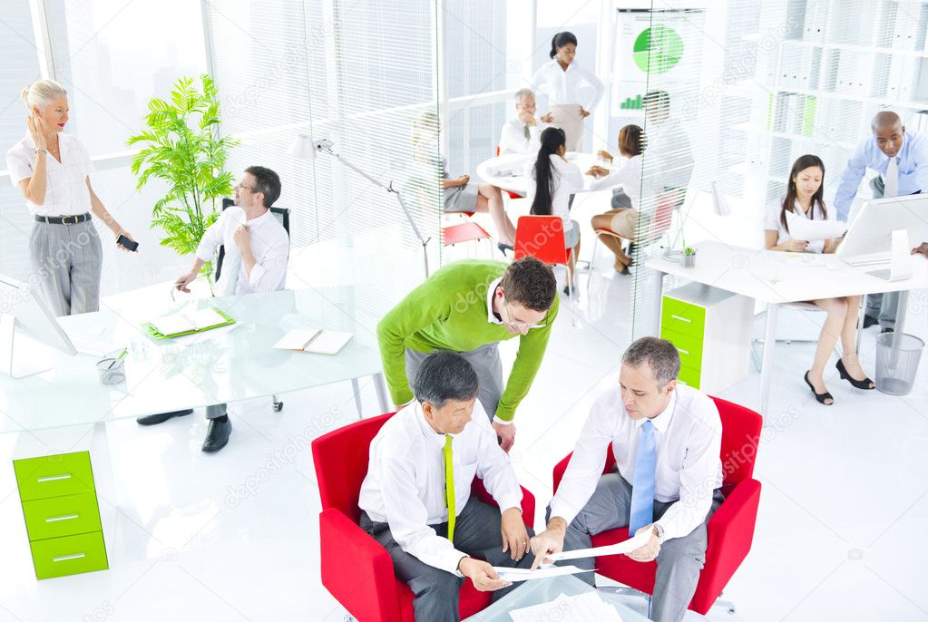 People in Green Business Office