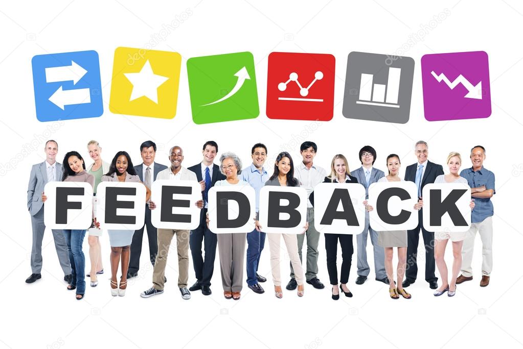 People Holding The Word Feedback