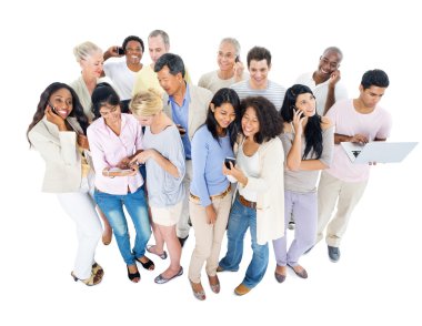 Large Group of People Working clipart