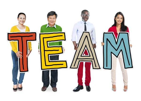 Mensen bedrijf kleurrijke woord team — Stockfoto