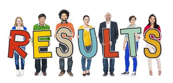 People Holding Palabra de resultados —  Fotos de Stock