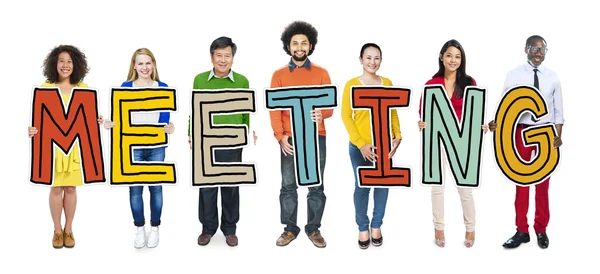 People Holding Meeting word — Stock Photo, Image