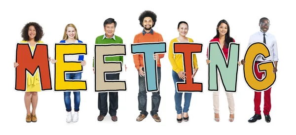 People Holding Meeting word — Stock Photo, Image