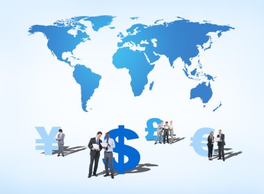 İş adamları küresel finans hakkında tartışıyor