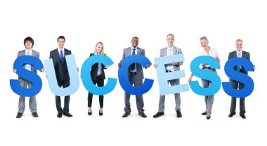 People Holding word 'success'