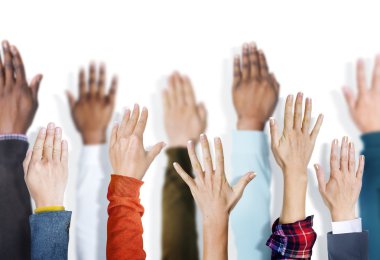 people with Hands Raised clipart