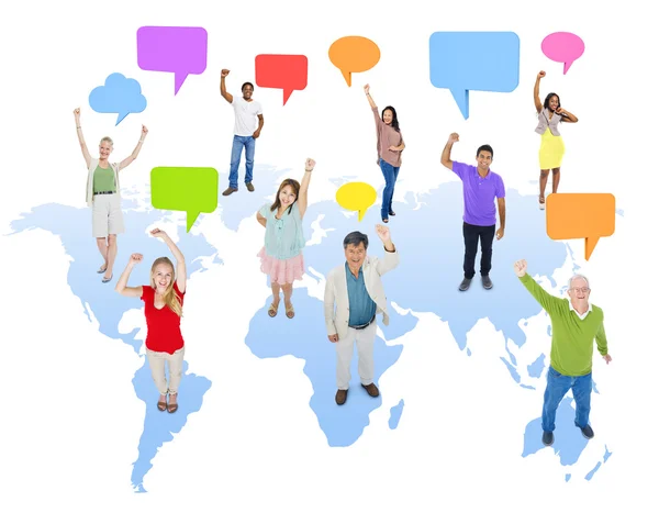 Personas con conceptos de comunicación global — Foto de Stock