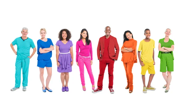 Diverse multi-ethnic colorful people — Stock Photo, Image