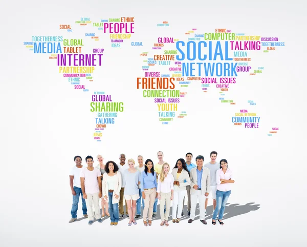 People and Social Networking words — Stock Photo, Image