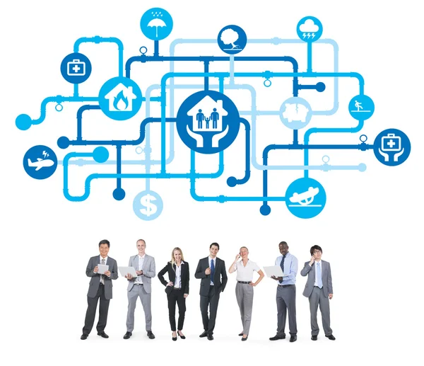 Forretningsfolk med sundhedspleje og forsikring - Stock-foto