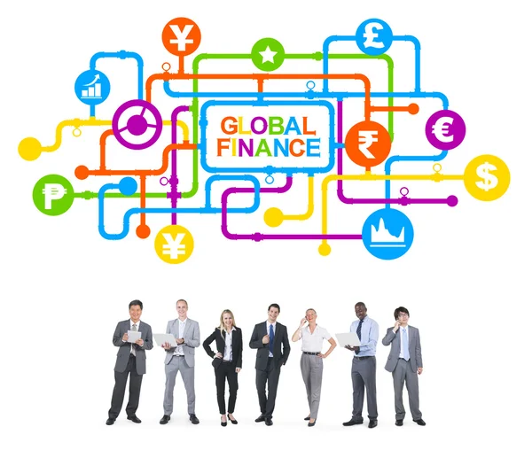 Pessoas de negócios e finanças globais — Fotografia de Stock