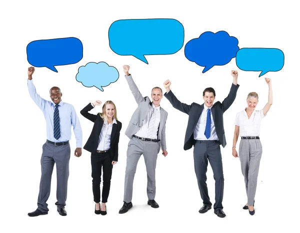 Business People and Speech Bubbles — Stock Photo, Image