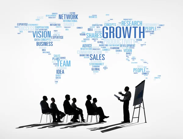 Business people Discussing about Global Business Growth — Stock Photo, Image