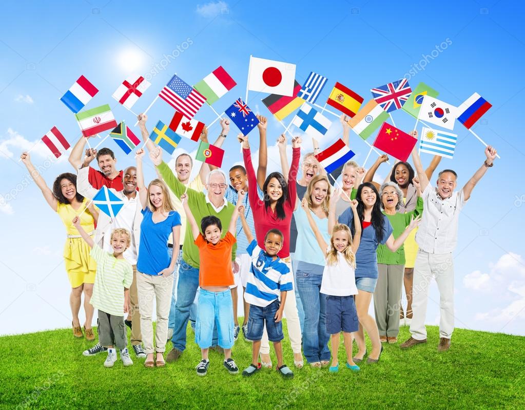 People Holding National Flags