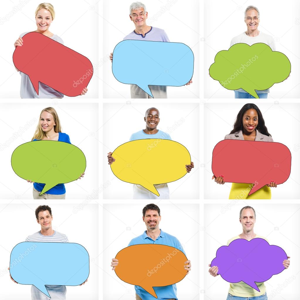 People with Empty Speech Bubbles