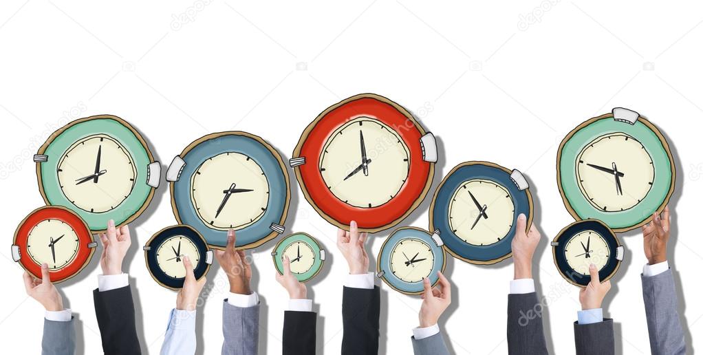 People Holding Clocks
