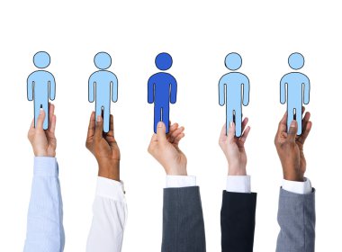 Business People Holding People Symbols clipart