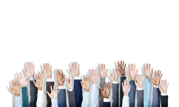 Business Hands Raised — Stock Photo, Image