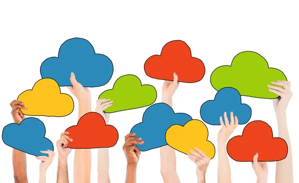 Ruce držící Cloud symboly — Stock fotografie