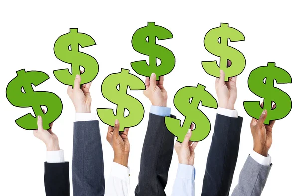 Hands Holding Dollar Signs — Stock Photo, Image