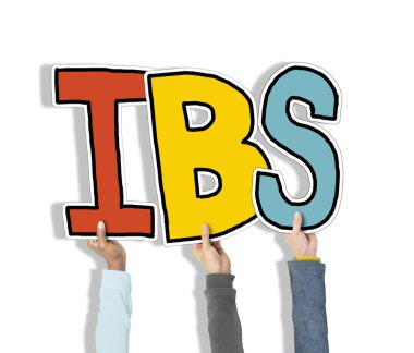 Hands holding IBS letters clipart