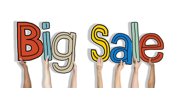 Hands Holding Words Big Sale — Stock Photo, Image