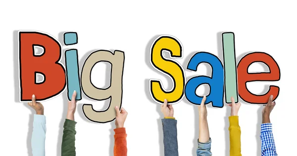 Hands Holding Words Big Sale — Stock Photo, Image