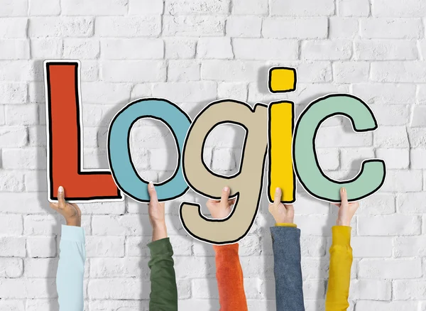 Hands holding word logic — Stock Photo, Image