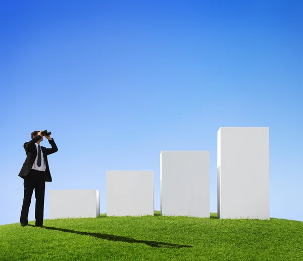 Businessman forecasting growth of business — Stock Photo, Image