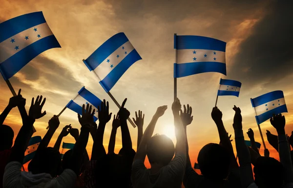 People Holding Flags of Honduras — Stock Photo, Image