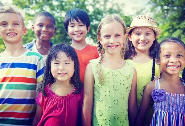 Children Smiling Outdoors — Stock Photo, Image