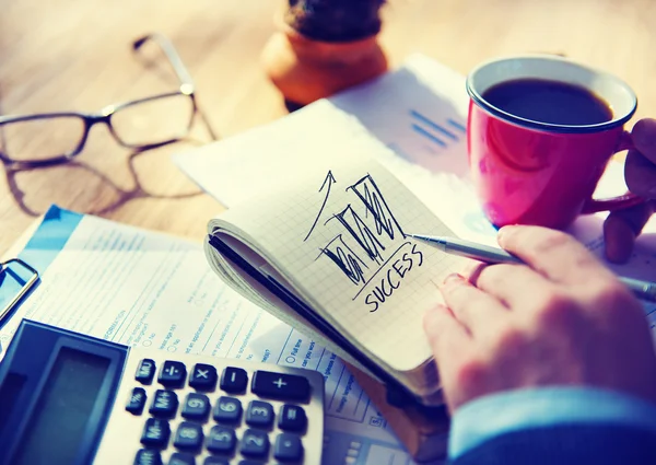 El éxito de la escritura del hombre — Foto de Stock