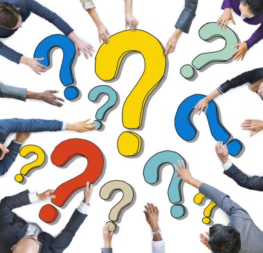 soru işareti olan iş adamları