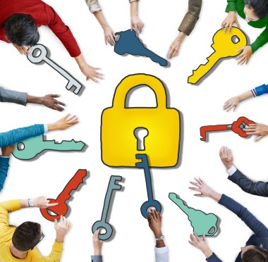 Kilit ve anahtarları sembolleri olan kişiler