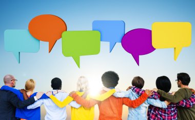 Kalabalık ve konuşma kabarcıklar