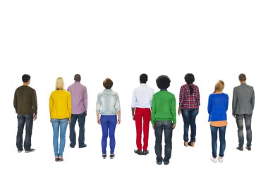 İnsanlar duran çok ırklı grup