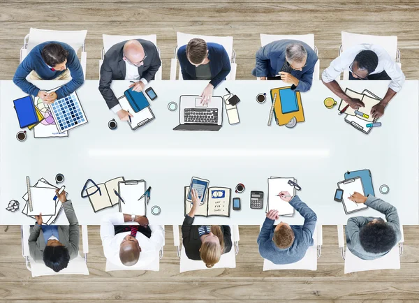 Reunión del Grupo de Empresarios en Fotografía e Ilustración — Foto de Stock