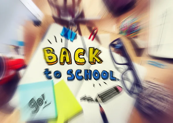 Messy Desk with Back to School Concept — Stock Photo, Image