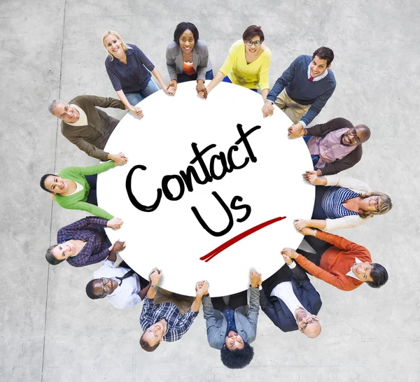 People with Contact Us Concept — Stock Photo, Image