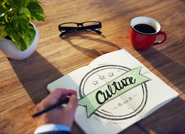 Businessman Writing "Culture" — Stock Photo, Image