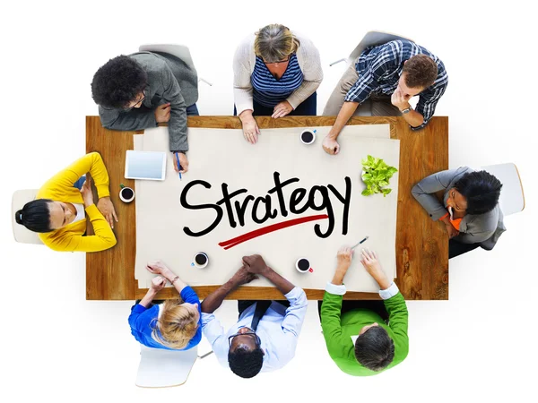 Persone in riunione e strategia — Foto Stock