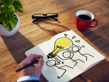 İşadamı beyin fırtınası onideas