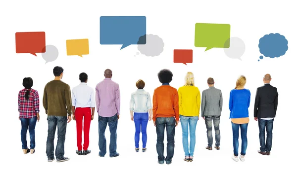 People and Empty Speech Bubbles — Stock Photo, Image