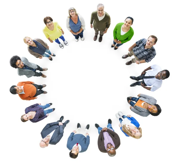 People in Circle Looking Up — Stock Photo, Image