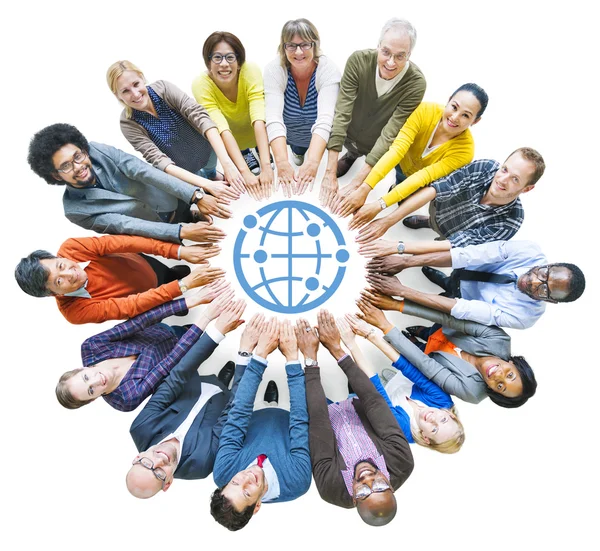 Diverse People and Globe Symbol — Stock Photo, Image