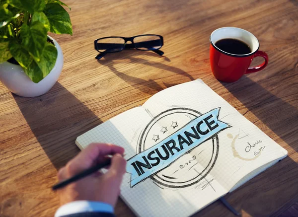 Man Brainstorming Insurance — Stock Photo, Image