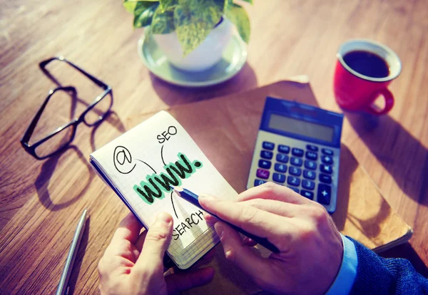 Businessman Writing WWW — Stock Photo, Image