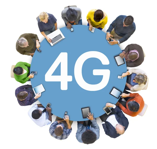 市民社会与 4g 联网 — 图库照片