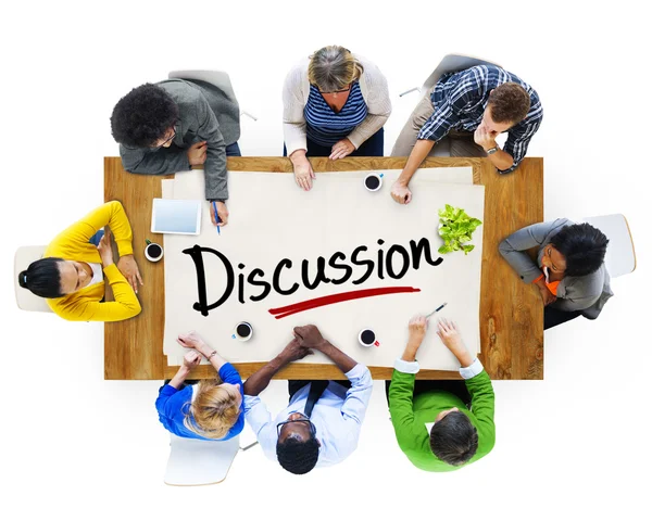 People and Text Discussion — Stock Photo, Image
